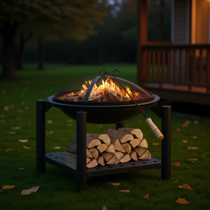 Braciere in acciaio 21.3 x 21.3 x 21.7 pollici con paletta per accendifuoco per riunioni all'aperto - Product Image 2