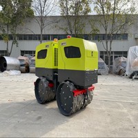 Rouleau vibratoire à double tambour télécommandé de 1800 kg (1,8 tonne), compacteur hydraulique complet avec moteur Yanmar