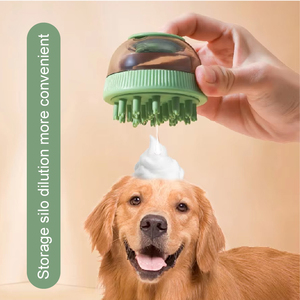 หวีอาบน้ำสัตว์เลี้ยงสามารถเพิ่มเจลอาบน้ำสัตว์เลี้ยงทำความสะอาดและดูแลขนแปรงขนแมวออกแบบทำความสะอาดด้วยตัวเอง - Product Image 4