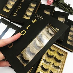 Cils entiers en fourrure de vison véritable, faits à la main, logo privé, style croisé, doux et naturel, 25 mm, boîtes d'emballage pour cils, client - Product Image 4