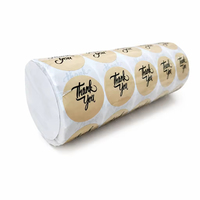 Maßgefertigte Umweltfreundliche Kraftpapier Selbstklebende Runde Dankeschön-Aufkleber-Rolle für Lebensmittel Supermarkt Werbeaktion Paket Geschenke
