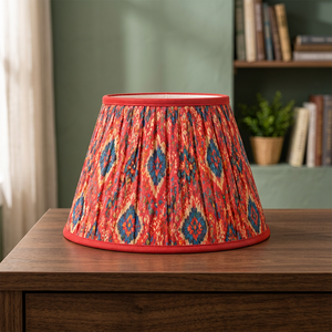 Abat-jour géométrique en lin Khadi coloré |   Abat-jour en tissu plissé pour lampes de table, de sol et suspendues - Product Image 3