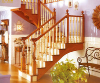 Escalier populaire, fabrication directe, garde-corps en bois, escalier droit, main courante en bois massif, marches en bois massif, éclairage d'escalier intérieur