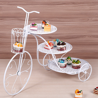 Meilleure vente support à gâteau 3 couches décoration de table à dessert de mariage vélo en fer supports à gâteau à trois couches pour mariage et événements