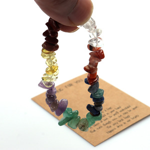 Bracelet élastique en éclats de pierre naturelle en gros : Améthyste, Obsidienne, et Éclats de Rose – Idéal pour un cadeau - Product Image 5