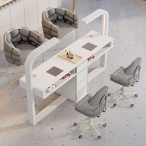 Modern Luxury Marble Top Manicure Table Built-in Dust Collector <b>Nail</b> Workstation Storage Drawers Professional <b>Nail</b> Salon Tech - Product Image 4