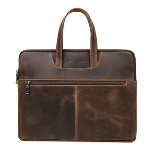 Maletín de Cuero Crazy Horse de Gran Capacidad para Hombre, Maletín de Cuero Genuino para Negocios y Oficina - Product Image 6