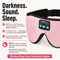 Masque de sommeil Bluetooth |   Masque pour les yeux occultant 3D avec musique sans fil et design ergonomique confortable |   Solution de sommeil intelligente OEM ODM