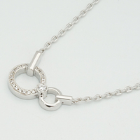 Collar Gargantilla OEM de Oro 18K con Anillos Entrelazados, Cadena de Caja con Pavé de Diamantes de Laboratorio, Diseño Delicado y Sólido de Órbitas Entrecruzadas, Joyería de 18 Pulgadas