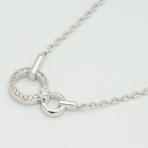 Collar artesanal de oro macizo de 9K/14K/18K con doble anillo entrelazado y diseño de órbita entrecruzada para joyería de lujo diaria. - Product Image 5