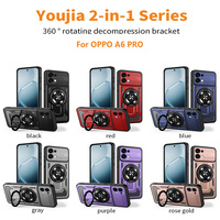 Étui de protection hybride en TPU et PC avec support de décompression flexible et boutons à pression pour OPPO A6X Reno 15 Pro 15 ProMax
