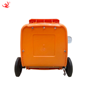 Poubelle de jardin rectangulaire XH de 240 litres avec roues, en plastique HDPE, pour déchets extérieurs - Product Image 4