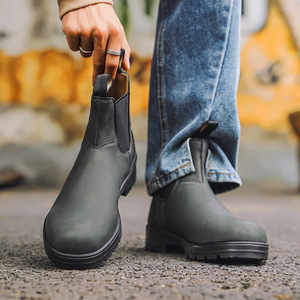 Botas Chelsea Neutras Multicolores de Calidad, Cuero Artificial PU, Otoño Invierno, Transpirables, a la Moda, Zapatos para Hombre - Product Image 4