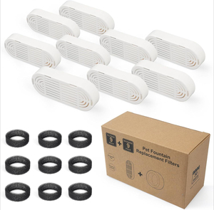 Lot de 9 filtres de remplacement et éponges pré-filtres pour fontaine à eau pour animaux de compagnie <span class=keywords><strong>en</strong></span> acier inoxydable – Vente <span class=keywords><strong>en</strong></span> gros - Product Image 2