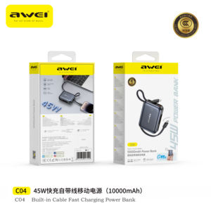 Banque d'alimentation portable Awei Mini en aluminium avec protection de circuit, <span class=keywords><strong>45</strong></span> watts, 10000 mAh, station de charge avec logo - Product Image 5