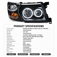 Ensemble de phares halogènes modifiés avec feux de coin pour Nissan Patrol Y61 1998-2003 Safari GU MK5