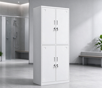 Casier de vestiaire métallique à 4 compartiments en acier pour employés, idéal pour les écoles, les gymnases et les lieux de travail, casier de vestiaire métallique robuste