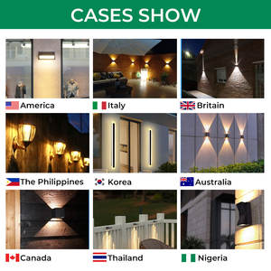 Applique linéaire de jardin étanche IP65 moderne d'extérieur blanc chaud 3000K acrylique diffuseur fer 12W LED appliques murales - Product Image 5