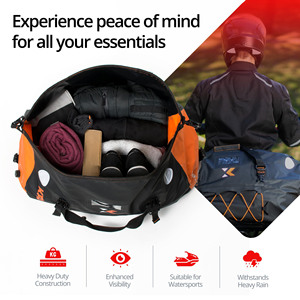 Échantillon gratuit, sac de selle de moto en PVC imperméable de grande capacité, sac de voyage sportif, sac de siège arrière de moto - Product Image 2