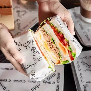 Papel PE a prueba de grasa recubierto de grado alimenticio 40gsm Embalaje imprimible para pastel Hamburguesa Pizza Snack - Product Image 2