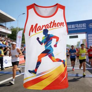 Camiseta Deportiva sin Mangas para Maratón, Sublimada, de Secado Rápido, con Estampado Completo, para Maratón de Colores - Product Image 1