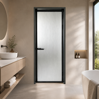 Porte de douche à simple battant en alliage d'aluminium au design moderne, double vitrage trempé, porte d'entrée de salle de bain