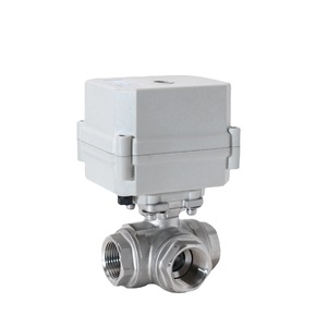 Vanne à boisseau sphérique électrique à trois voies Tonghe 1 pouce en acier inoxydable, type L, type T, filetée, pour eau, air et fluides - Product Image 5