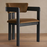 Fauteuil de salle à manger en bois massif, dossier incurvé enveloppant, accoudoirs en U, chaise d'appoint moderne du milieu du siècle