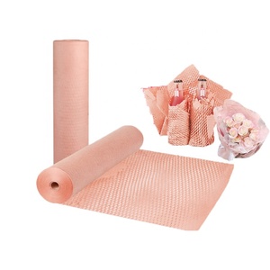 Recyclable Biodegradable Customized Size Cushion Packaging Kraft Wrap Roll <strong>Pink</strong> Honeycomb <strong>Wrapping</strong> <strong>Paper</strong> for Flowers - Product Image 2