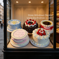 Décoration d'événements festifs : Gâteau d'anniversaire artificiel, Gâteau de mariage, Faux gâteau aux fruits, Gâteau à la crème aux fraises pour vitrines de boulangeries et présentoirs
