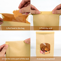 Emballage personnalisé pour bougies, sac en papier kraft brun à fond carré avec fermeture à ruban et laminage