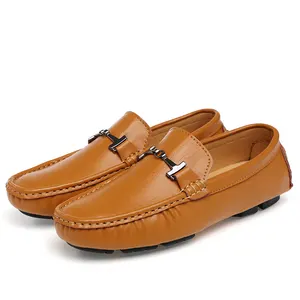 Erkekler rahat ayakkabılar klasik orijinal süet deri Penny loafer'lar daireler üzerinde kayma erkek mokasen bezelye ayakkabı