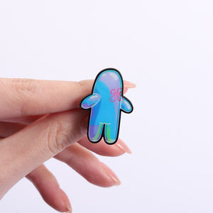 मज़ेदार कार्टून एनीमेशन चरित्र तामचीनी पिन नीले आकृति गुड़िया मिश्र धातु ब्रोच लैपल बैज थोक गहने - Product Image 4