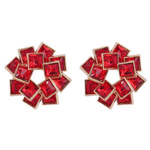 <span class=keywords><strong>2025</strong></span> <span class=keywords><strong>New</strong></span> Arrival Fashion Damen accessoires Mehr schicht ige quadratische Windmühlen-Ohr stecker aus Strass - Product Image 4