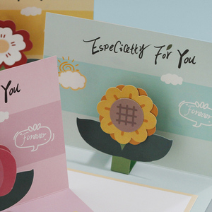 Carte de vœux créative pour la Fête des Mères, bouquet personnalisé, message de bénédiction 3D manuscrit, cadeau, carte de remerciement pour maman, modèle <span class=keywords><strong>client</strong></span> - Product Image 4