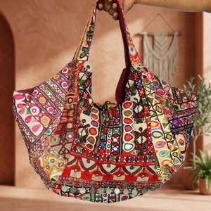 กระเป๋าถือ Banjara วินเทจกระเป๋าถือกระเป๋ายิปซี Banjara Tote กระเป๋าชนเผ่า - Product Image 2