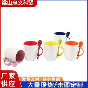 แก้วเซรามิกพร้อมช้อนทนความร้อนสำหรับชุดของขวัญกาแฟชา 5 สี - Product Image 4