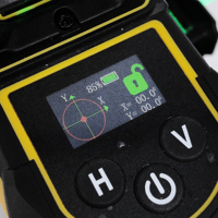 Niveau laser auto-nivelant à faisceau vert 16 lignes 4x360 °   Écran LCD avec support magnétique Type-C