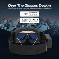 Masque de ski chauffant HUBO PRO avec cadre en TPU, revêtement anti-buée, sangle réglable, lentille interchangeable, protection UV400 pour hommes et femmes