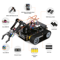 Coche robot rastreado con brazo ESP32 Kit de proyecto STEM programable para codificación de aprendizaje DIY vehículo robótico para Arduino