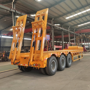 Remorques à plateau surbaissé populaires à 3 essieux, 60 tonnes, pour le <span class=keywords><strong>transport</strong></span> <span class=keywords><strong>de</strong></span> bulldozers et d'excavatrices, articles logistiques, à vendre - Product Image 4