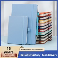 Carnet de notes A5 à couverture rigide avec sangle, personnalisable avec logo, en PU coloré, pour bureau et affaires, idéal comme cadeau transfrontalier