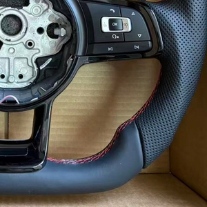 พวงมาลัยสปอร์ตหนังสำหรับ Volkswagen <span class=keywords><strong>Golf</strong></span> 6 MK7 MK6 7 VW Mk7.5 GTI <span class=keywords><strong>Scirocco</strong></span> POLO GTS <span class=keywords><strong>R</strong></span> <span class=keywords><strong>Line</strong></span> Tiguan Passat <span class=keywords><strong>Scirocco</strong></span> - Product Image 3