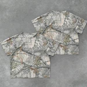 Camiseta de Camuflaje RealTree Personalizada de Alta Calidad, Impresión Digital, Manga Corta, Algodón Suave, Corte Holgado, Estilo Urbano - Product Image 1