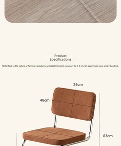 Sedia <span class=keywords><strong>da</strong></span> Pranzo in Stile Vintage con Tessuto Extra Spesso, Schienale Morbido, Sedia di Design Curva per Ufficio, Resistente e Confortevole - Product Image 5