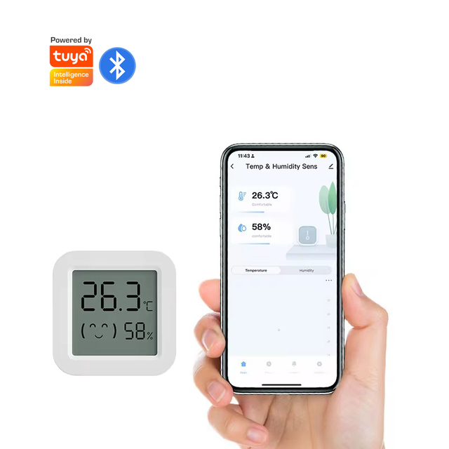 RSH Tuya BLE Hygrometer Thermometer Mini Wireless  Temperature and Humidity Sensor with Notification Alert