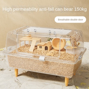 Lüks büyük uzay <span class=keywords><strong>Hamster</strong></span> kafes şeffaf 60 akrilik soba üst tavuk besleme kutusu katı altın ayı malzemeleri düğme plastik - Product Image 2