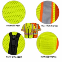 Gilet di Sicurezza Riflettente Personalizzato ad Alta Visibilità con Logo, Uniforme da Lavoro con Tasche Multiple