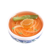 Miniatura de PVC estilo chino, simulación de porcelana azul y blanca, tazón pequeño para verduras y fideos, modelo de comida en miniatura para juego de cocina, adorno para caja de juguetes.