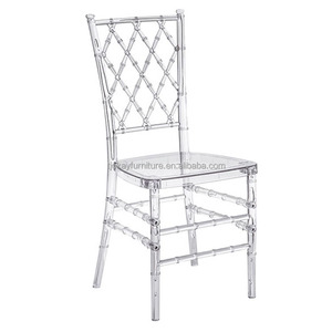 Chaise de banquet portable en résine acrylique transparente moderne, personnalisée en usine, étanche, style Napoléon Chiavari, pour mariage, fête, hôtel - Product Image 1